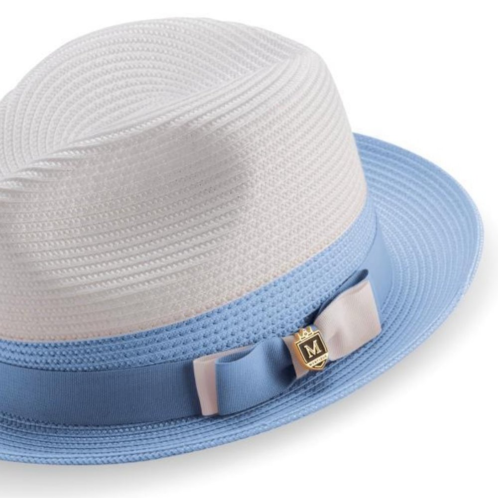 Montique Two Tone CAROLINE Crown Braided Pinch Fedora 2IN BRIM H69 - Picture 2 of 2